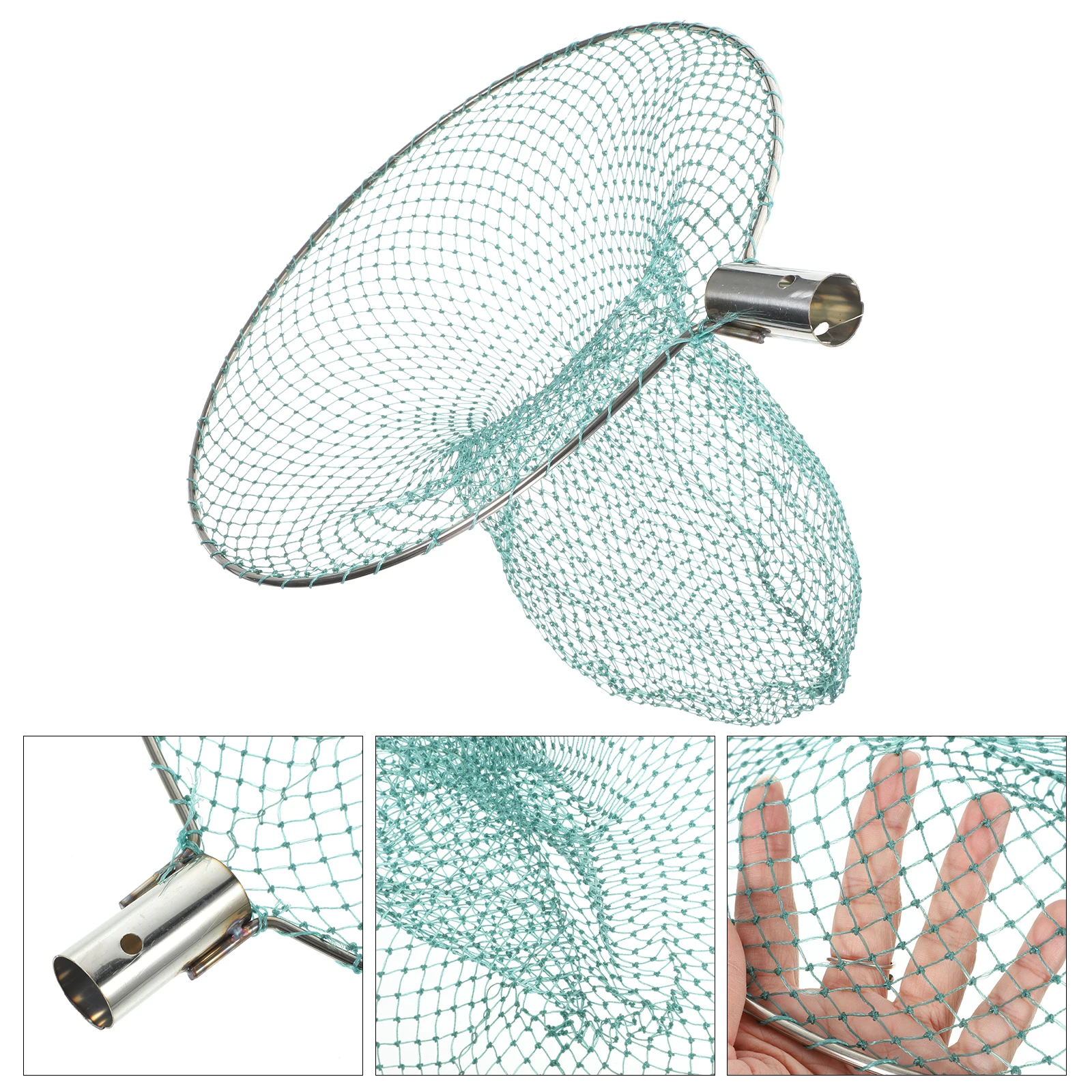 

1pc Nylon Fishing Net with Stainless Steel Frame for Effective and Catching