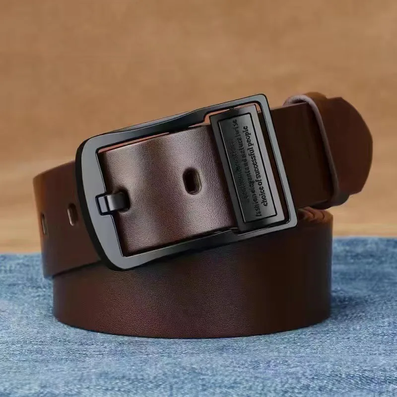 Cintura da uomo in pelle moda lega di metallo fibbia ad ardiglione marchio di lusso per adulti jeans business casual cinturino in vita maschile marca