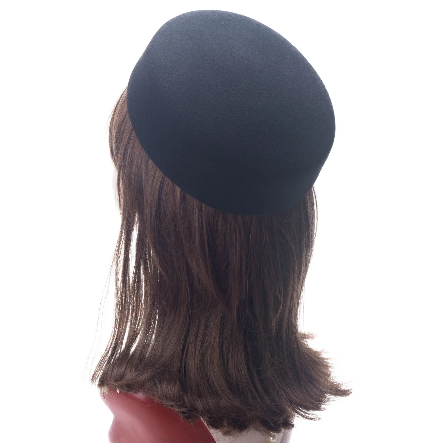 Lawliet koło kobiety chluba wełniane kapelusze filcowe Pillbox kapelusze Fascinator dla kobiet Millinery dostaw kapelusz baza koktajlowe nakrycia głowy — zdjęcie 4