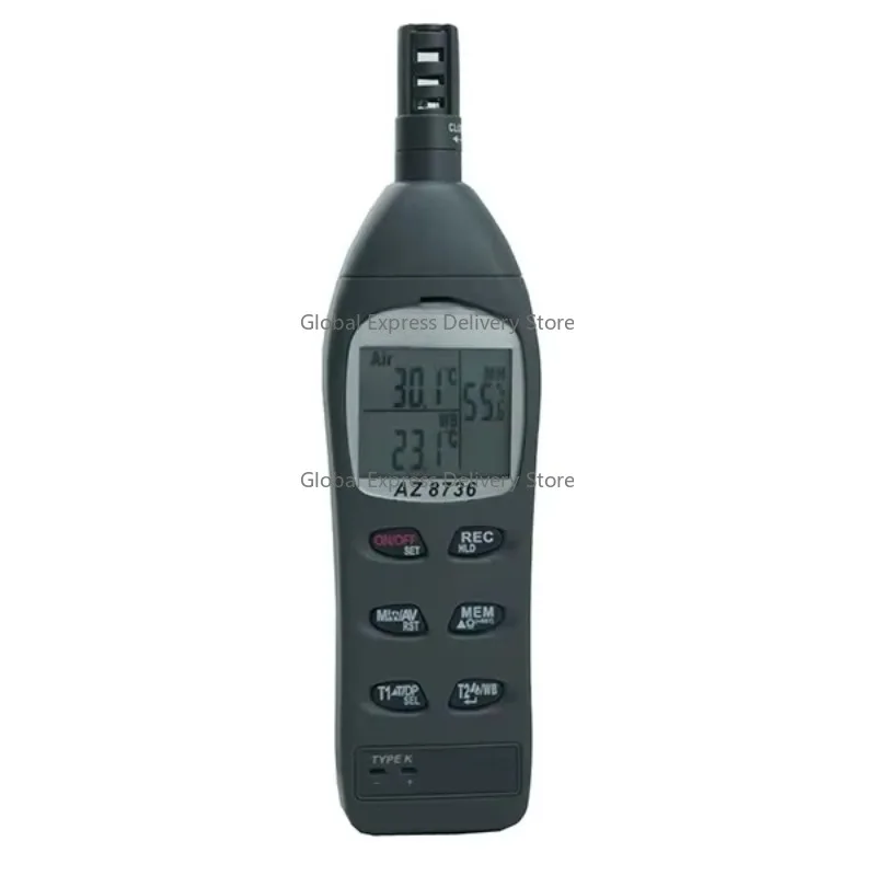 Digital Hygrometer with Single K Thermocouple: Psychrometer for Dew Point, Wet Bulb Temperature & Humidity Weather Testing