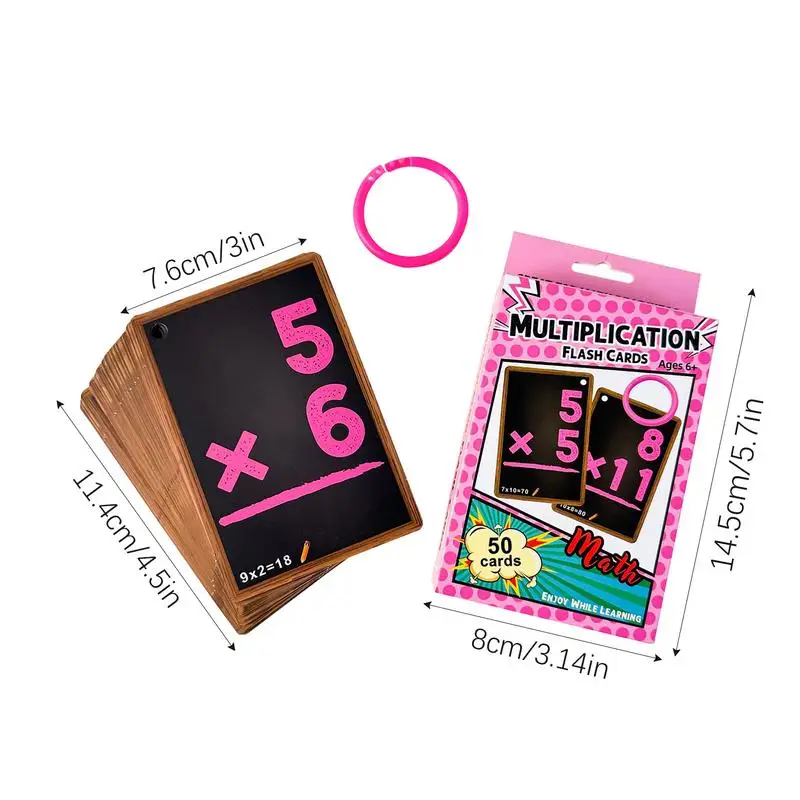 Fiszki matematyczne Dywizja Fiszki matematyczne Fiszki 50-karta Całkowita karta matematyczna dla przedszkola dla dzieci