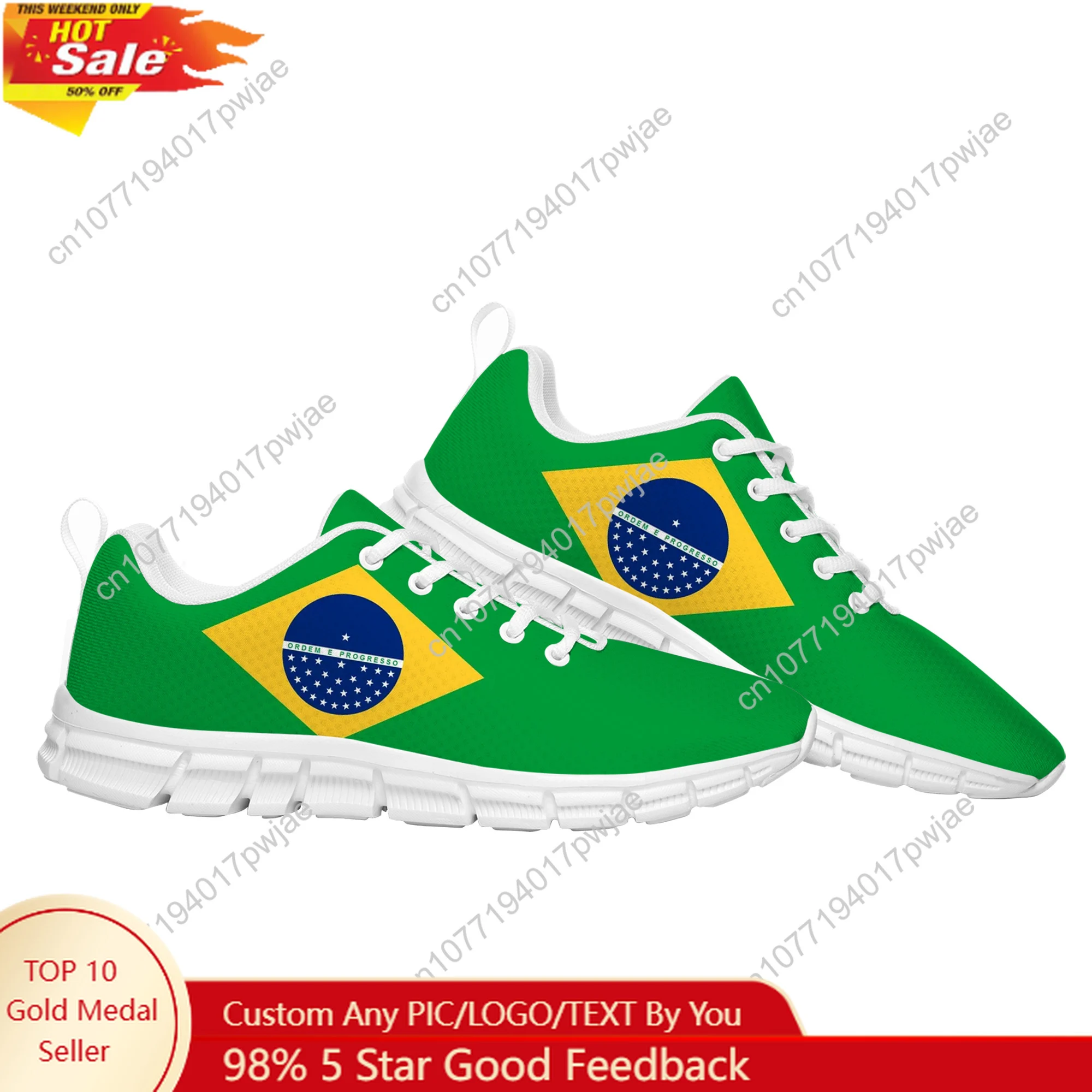 

Brazilian flag personalised print Sports Shoes Mens Womens Teenager Sneakers Lightweight Casual Hiking Sneaker Custom Built Shoe