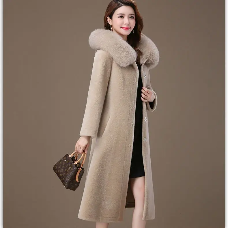 

Winter Real Fur Coat for Women Natural Genuine 2024 New Solid Female Casual Jacket P13