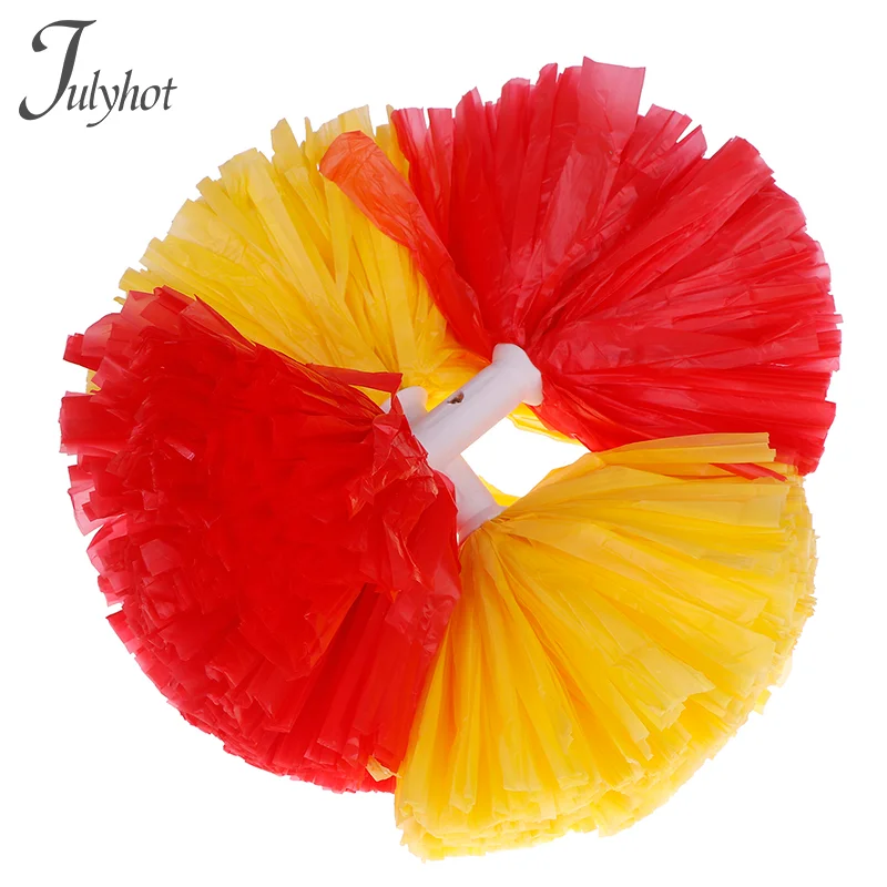 Colorful Matte Cheerleading Pom Poms With Handle Big Cheer Balls Hand Dance Pompoms Accessories For Women Girl Kids