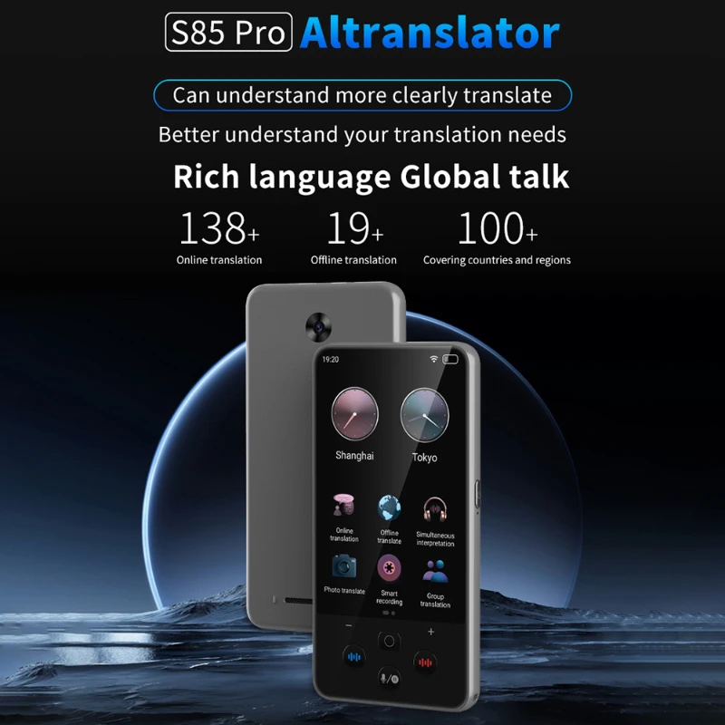 S85 Pro Portable Audio Translator 138 Language Smart Recording 19 Offline In Real Time ChatGPT AI Voice Photo Group Translation