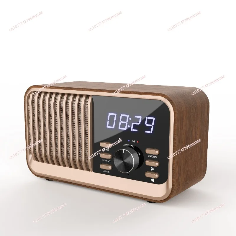 

Настольные Bluetooth-динамики, часы-будильник, стерео, беспроводная зарядка, Bluetooth-стерео, ретро, деревянный динамик, подарок, стерео
