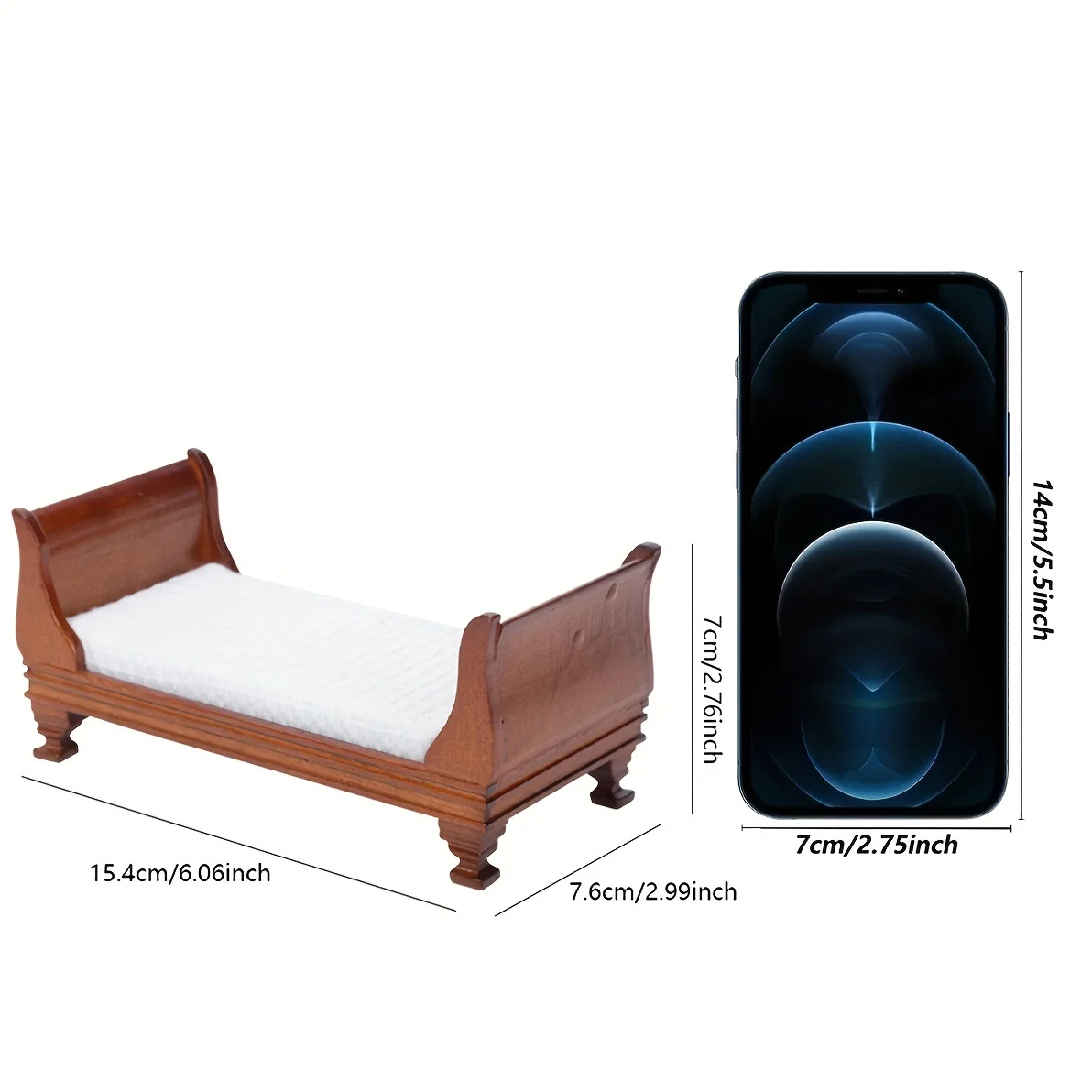 1pc Maßstab 1:12 Puppenhaus Mini Holz Einzelbett Spielhaus Möbel für Schlafzimmer Szene Mini Nachahmung Bett Modell Dekor Ornament