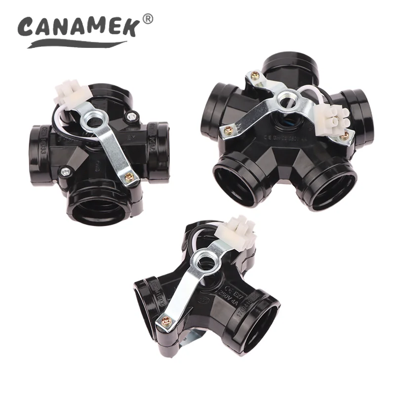 E26 E27 Lamp Holder 2/3/4/5 Heads Bulb Lamp Socket Black Screw Base Fixtures For Droplight Celling Lamp DIY Lighting Spare Parts