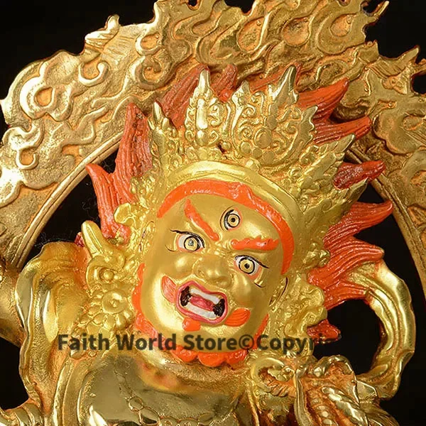 Wholesale Buddha 25CM HOME Talisman efficacious Protection Tibetan Buddhism KAIGUANG Vajrapani gold buddha figure copper statue