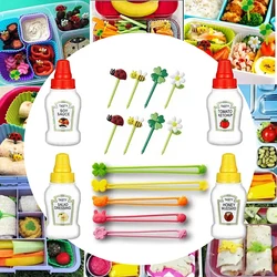 Fruit Food Picks Silicone Cups Lunch Box Bento Divider Cup Food Silicone Wrap Bands for Kids Lunch Bento Box Accessories