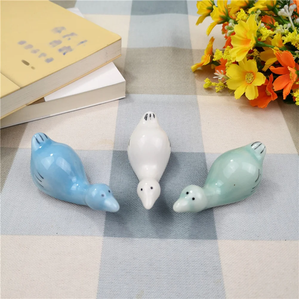

3Pcs Cartoon Chopstick Holder Ceramic Animal Shape Design for Home Dining Table Decor Use Chopsticks Rest Holder Gift
