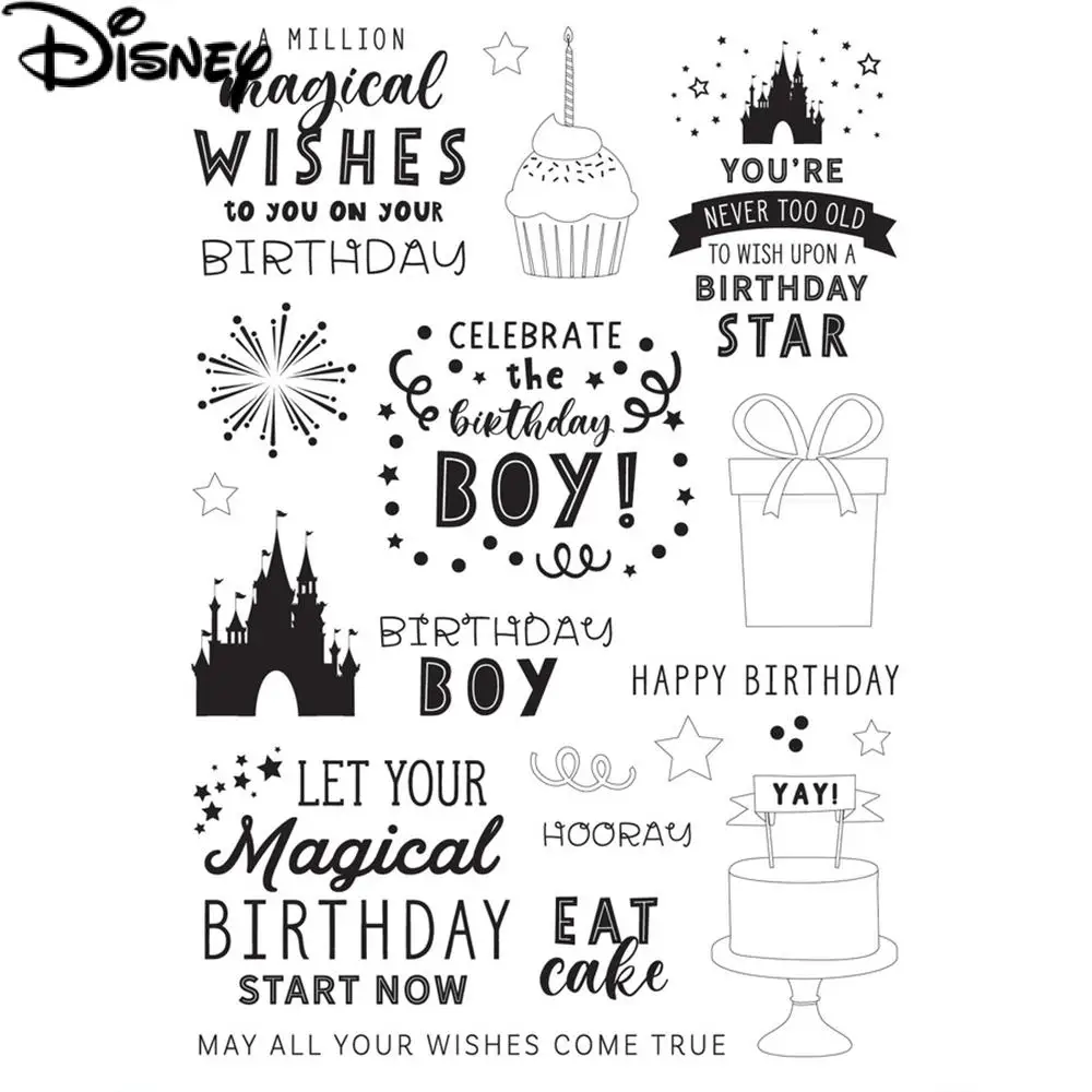 Magical Birthday Clear Stamp Disneyland Cake Silicone Transparent Stamps For DIY Scrapbooking Card Making Album Decorative