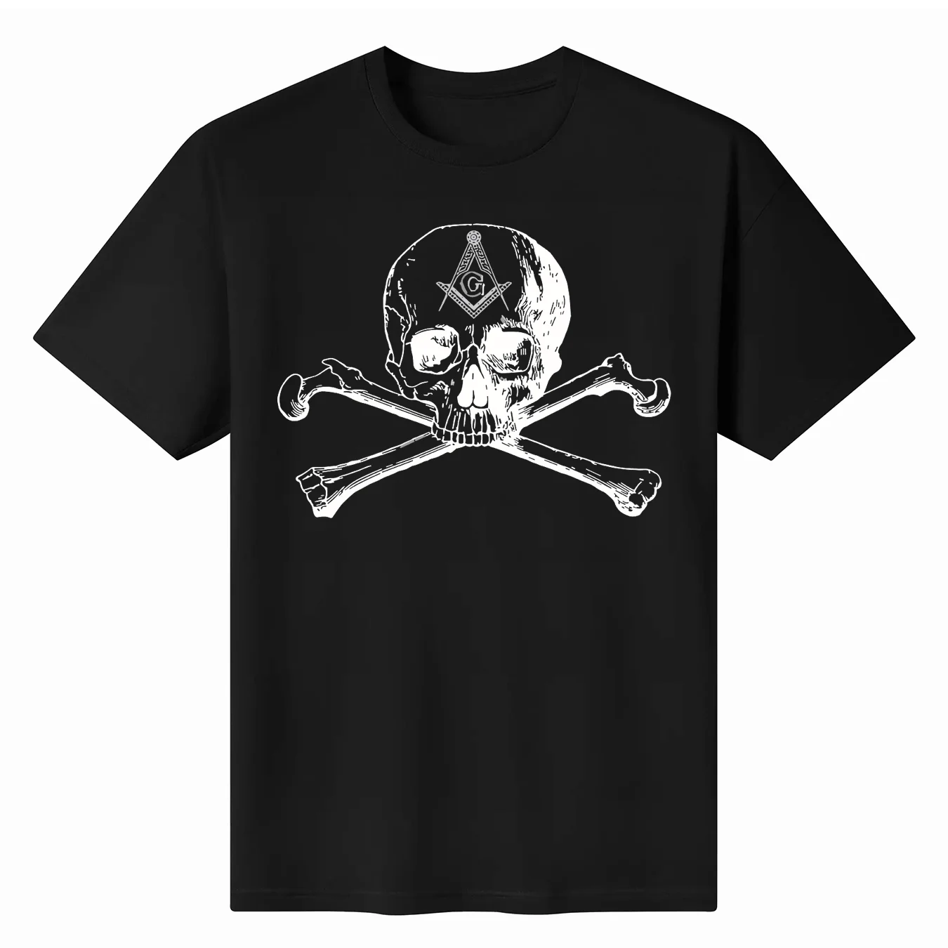 

Skull Masonic And Bones Square Compass Symbol Tee T-Shirts Unisex T-shirts Cotton Luxury Brand Vintage Oversized