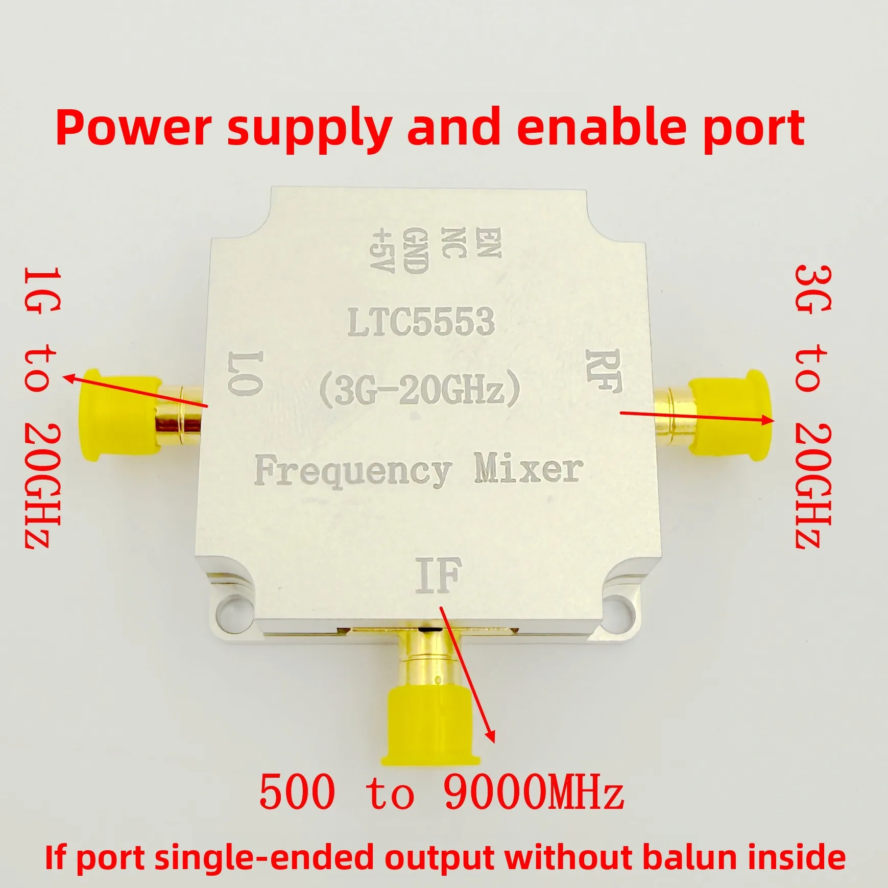 LTC5553 broadband 3GHz-20GHz T/R frequency converter with built-in local oscillator amplifier and up/down mixing mixer
