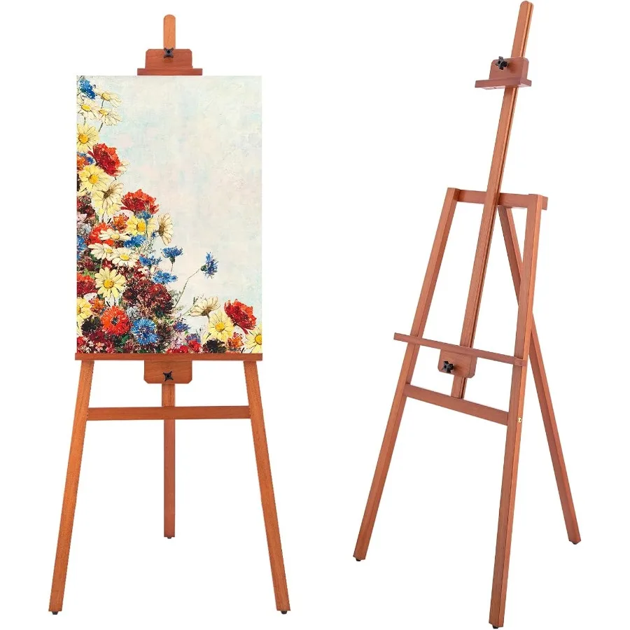 

A-Frame Wooden Easel for Painting Beechwood Studio Easel Stand for Beginners and Adults Adjustable Floor Display Stand Holding