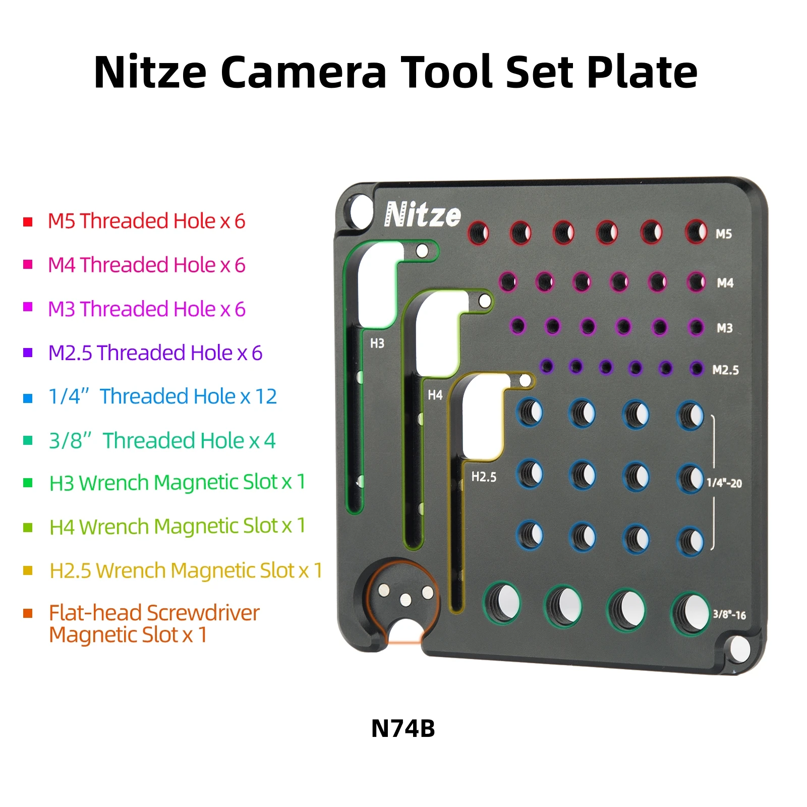 

Шуруповерт Nitze N74B, набор винтов для камеры 1/4 дюйма 3/8 дюйма M2.5 M3 M4 M5