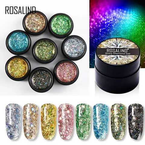 ROSALIND Shiny Painting Gel Polish Jar 5ML Gel Liquid Gel Semi Permanent Soak Off Base Top Coat UV/LED Cure Nail Art Design