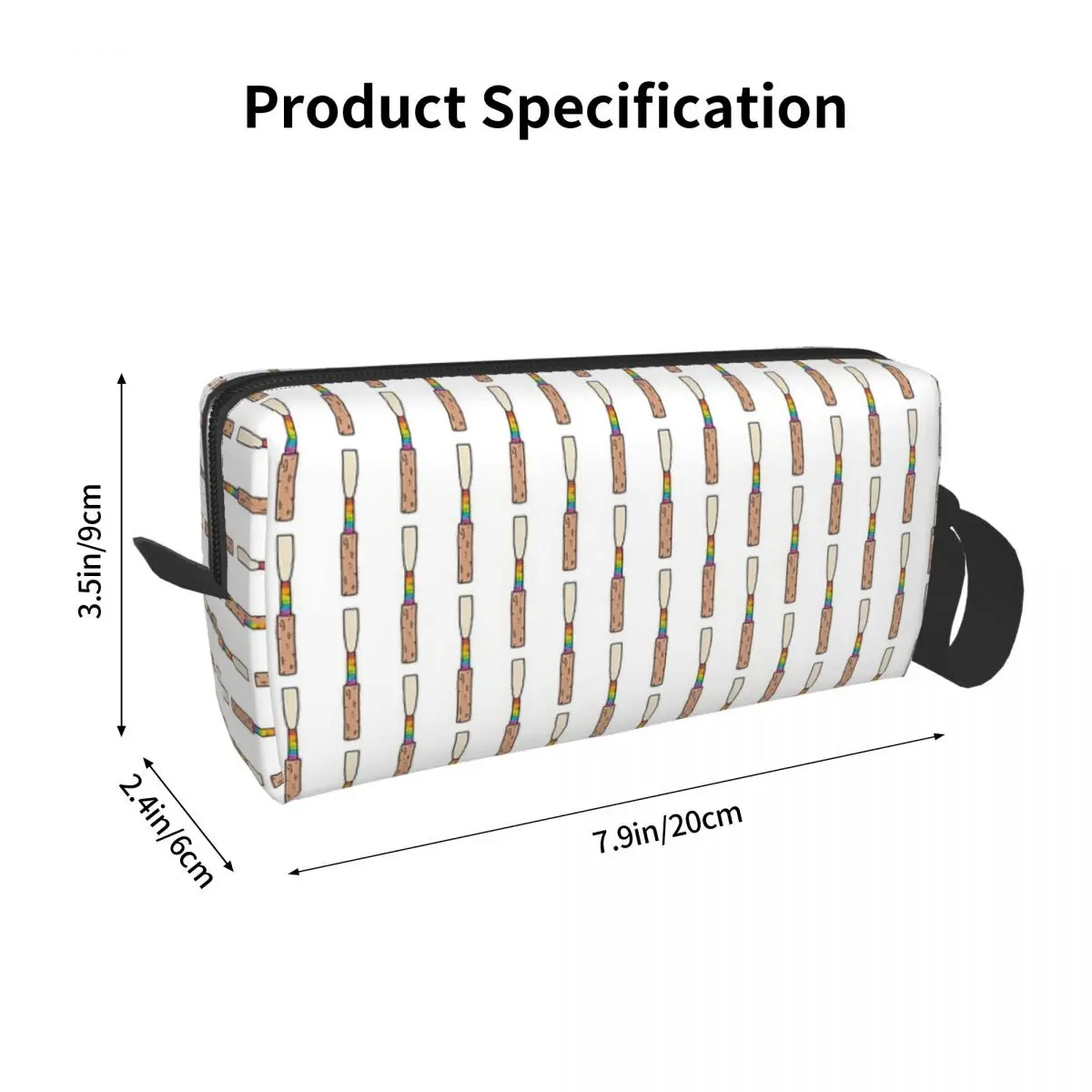 Rainbow Oboe Reed Makeup Bag Cosmetic Organizer Storage Dopp Kit Toiletry Cosmetic Bag for Women Beauty Travel Pencil Case