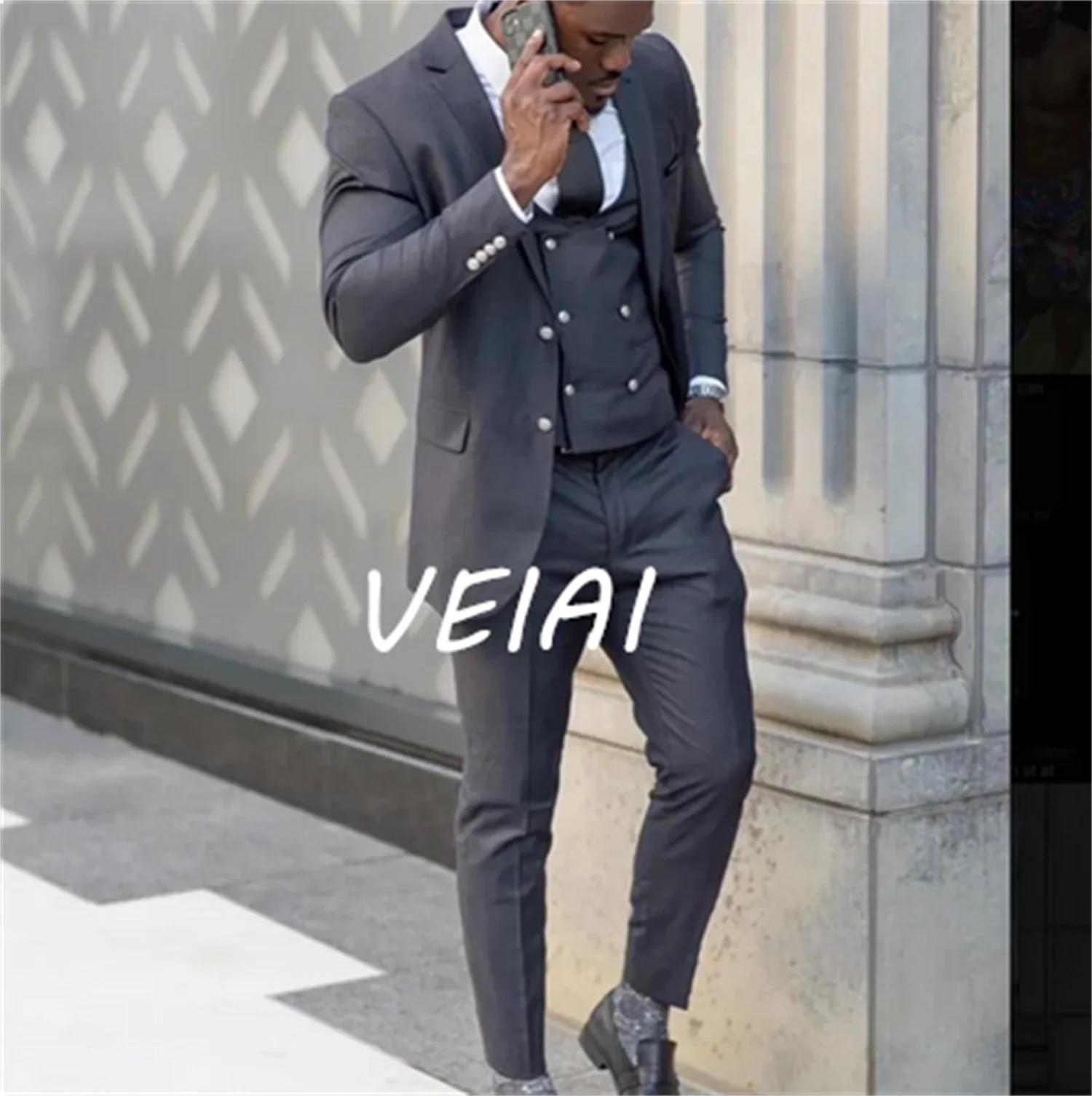 

Мужские костюмы по индивидуальному заказу, комплект из трех предметов, свадебный мужской костюм, смокинги, одежда для жениха, костюм на заказ, куртка, брюки, жилеты, костюм Homme