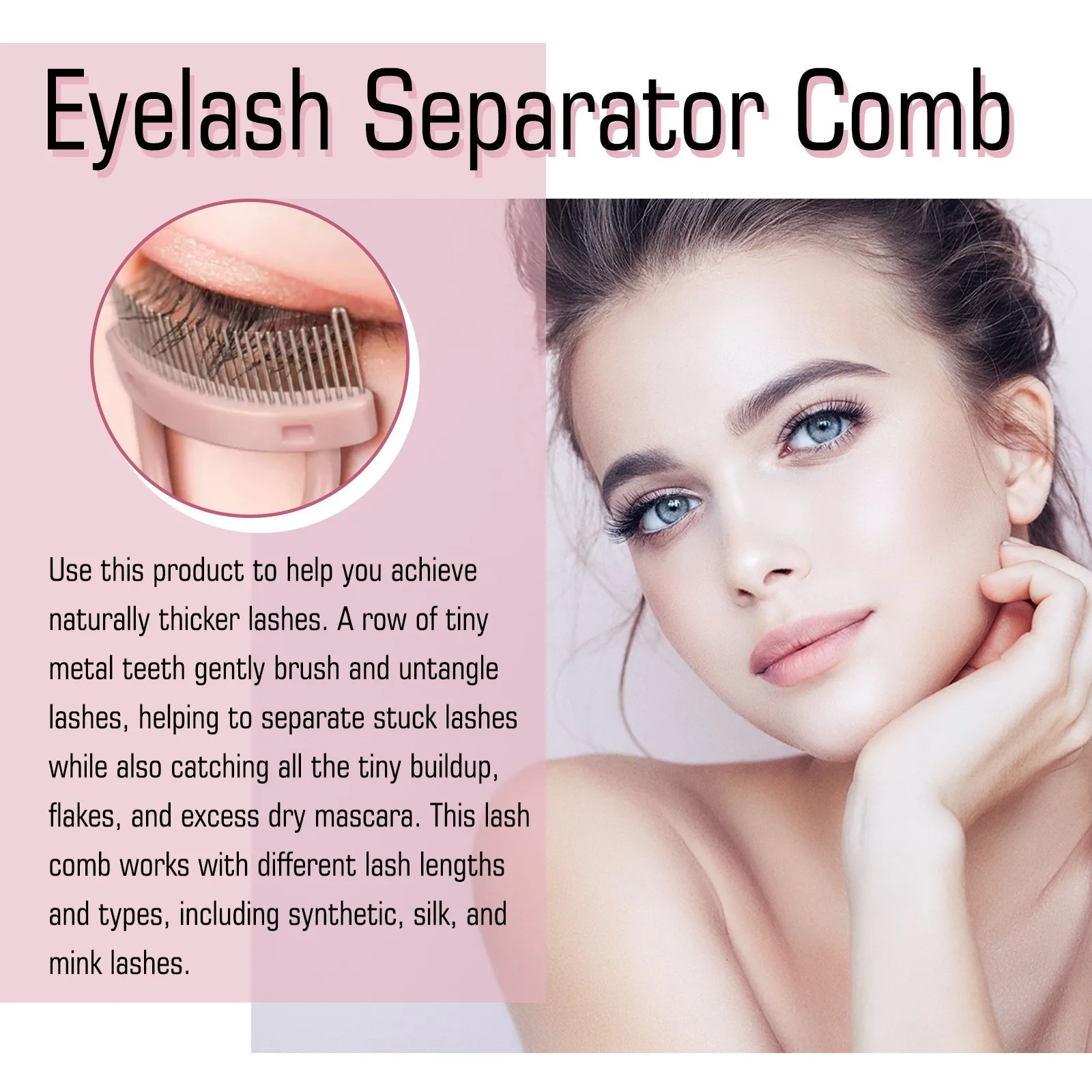Eyelash Beauty Collapsible Separator Portable Eyelash Brush Comb Mascara Curl Eye Lash Stainless Steel Eyelash Combing Tools