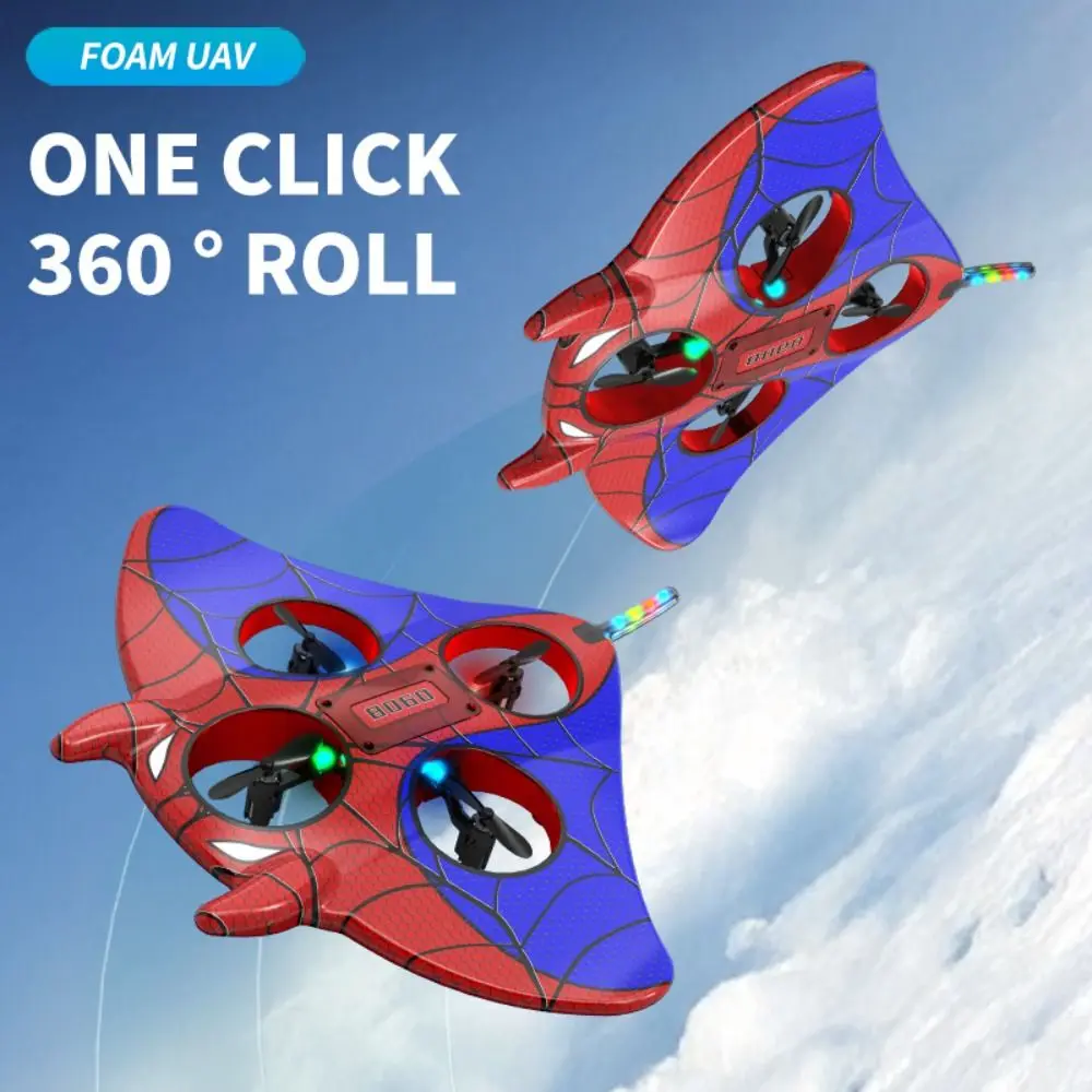 Foam Remote Control Plane Stunt Roll Crash Resistance Foam RC Airplanes Cool Light 2.4GHz 4CH RC Spider Quadcopter Kids Adults