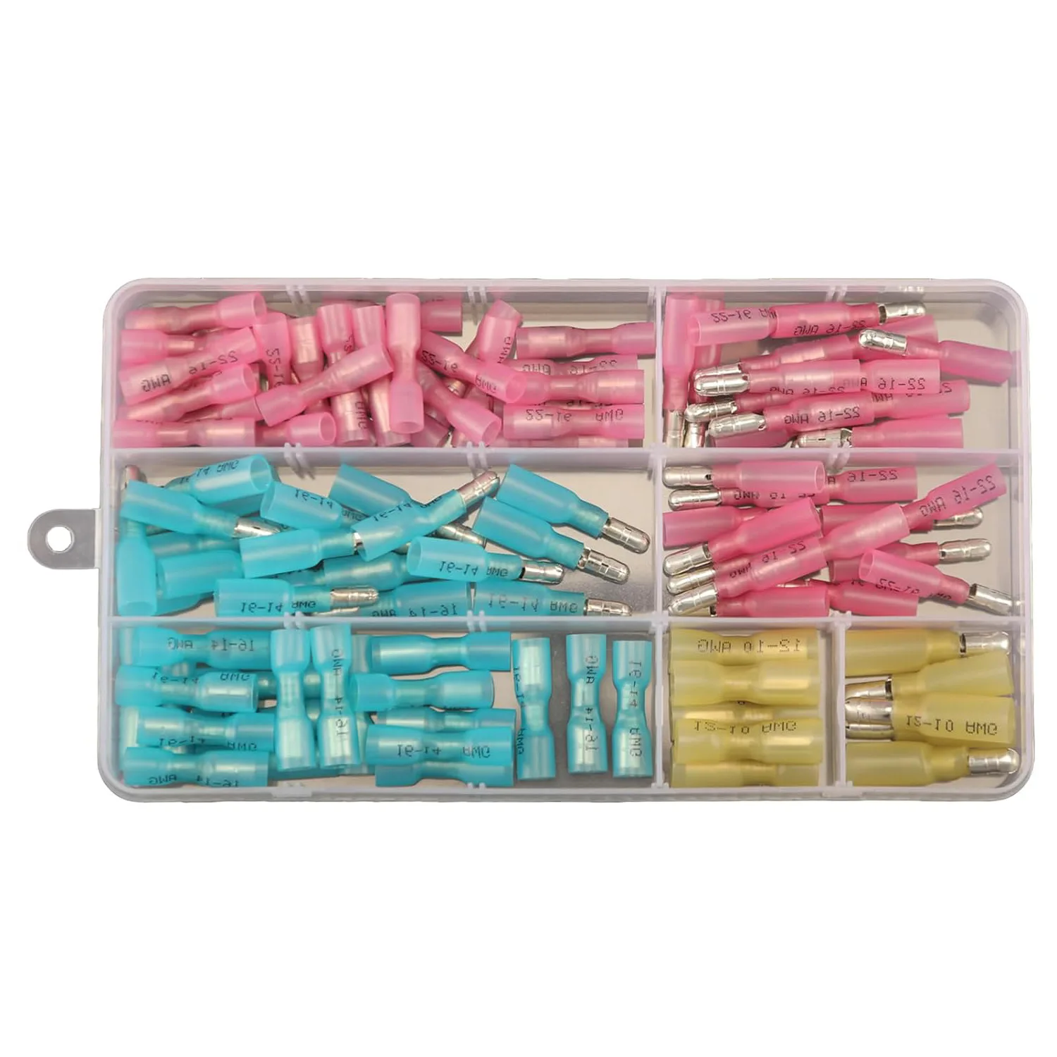 

110Pcs Boxed Waterproof Pre-insulated Terminals, Heat Shrinkable Bullet Male and Female Terminals