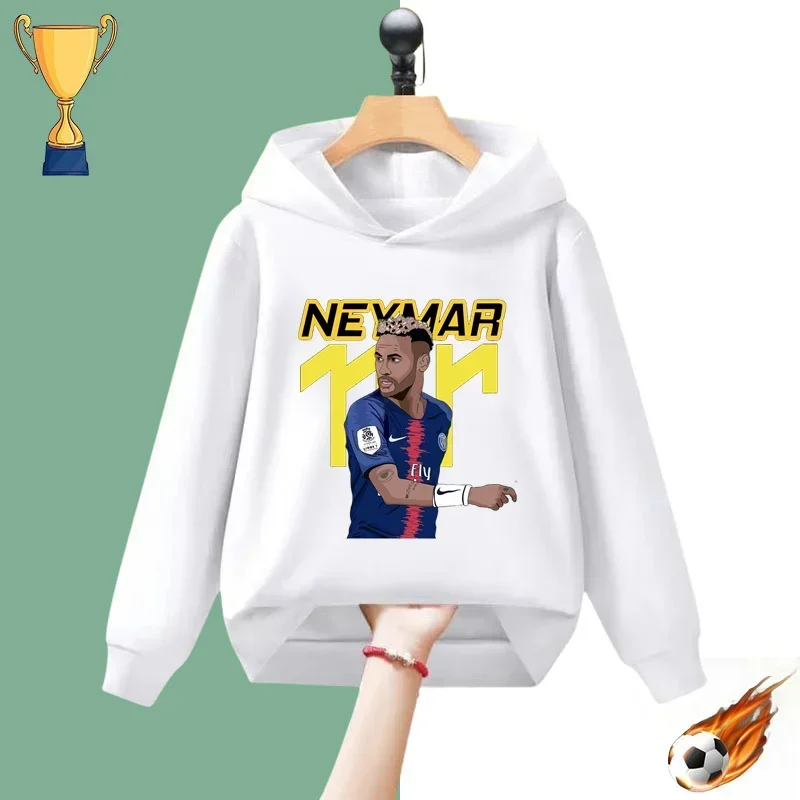 Neymar football star printed hoodie European Cup children's autumn and winter men's and women's sports jacket casual knitwear