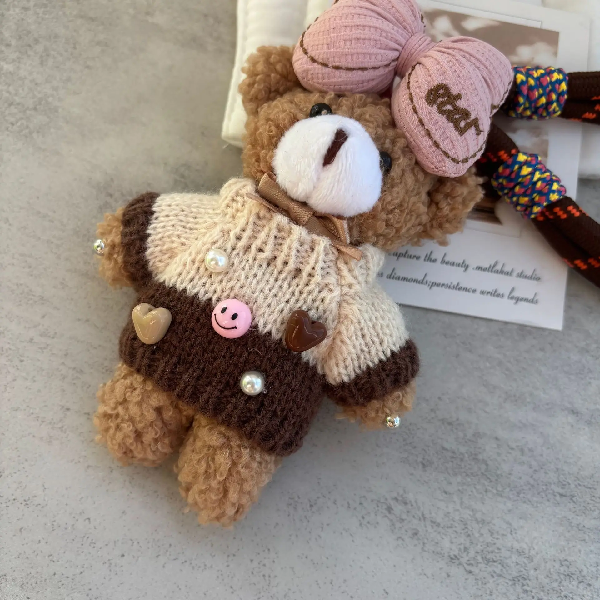 Wear jumper teddy bear keychain bag bag charm bag charm girlfriends gift doll dolls