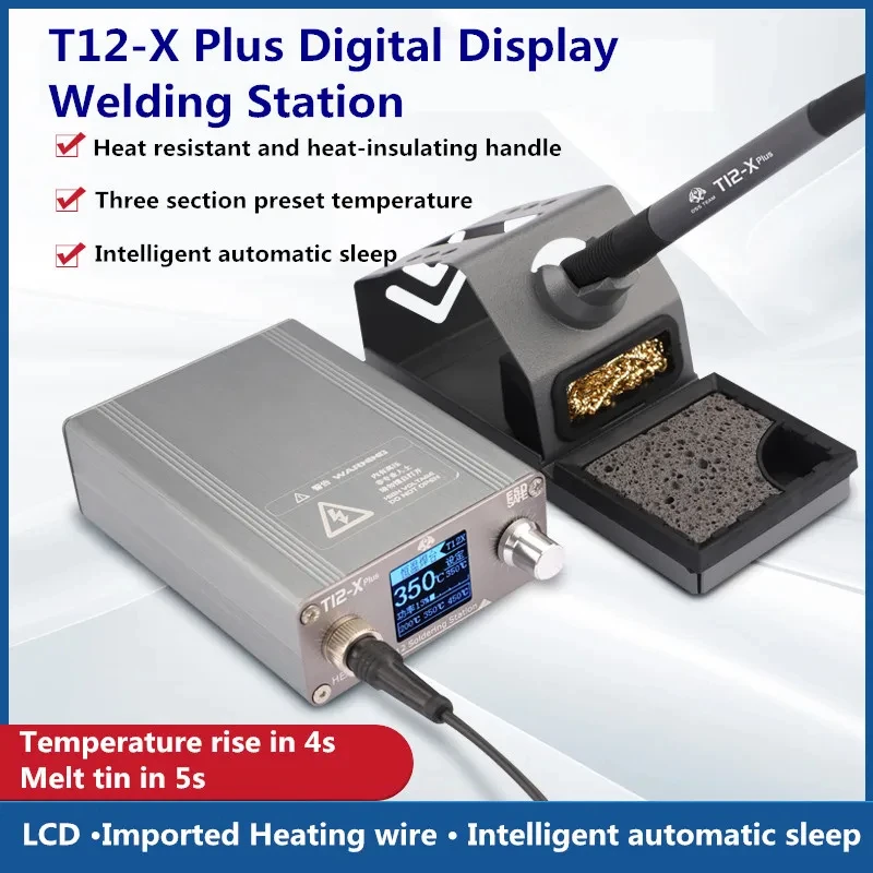 OSS T12-X Plus Soldering Station With T12 Tips Electronic Soldering Iron For BGA PCB Repair Phone Board Welding Rework Tools