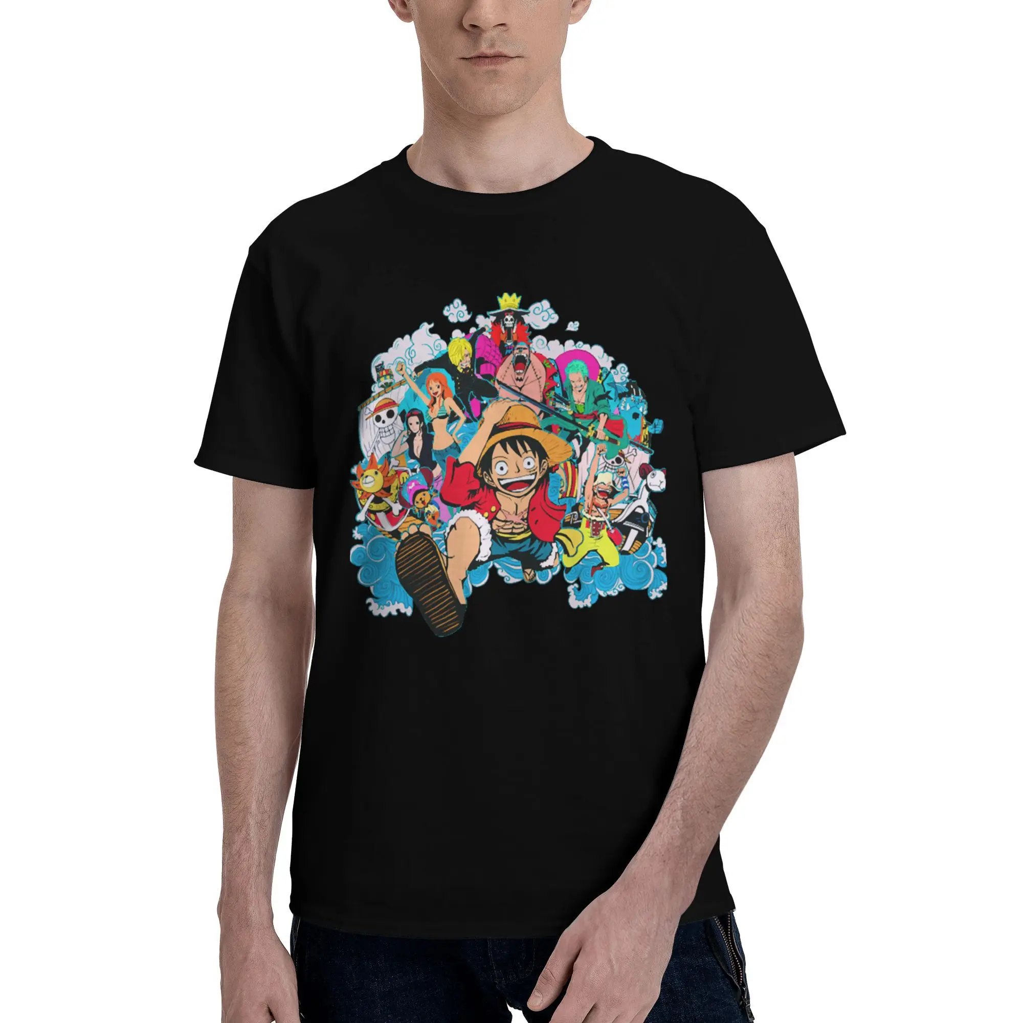 

Custom Anime One P-Pieces T Shirts Men Soft Cotton Tees Tshirt Short Sleeve Urban T-shirt Clothes