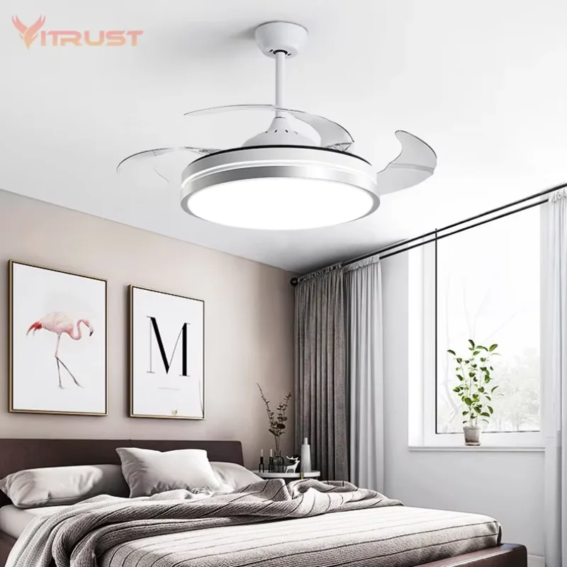 Factory Directly Ceiling Fan for Bedroom Living Room Dinning Room Simple Indoor Nordic invisible ceiling fan 110-220V