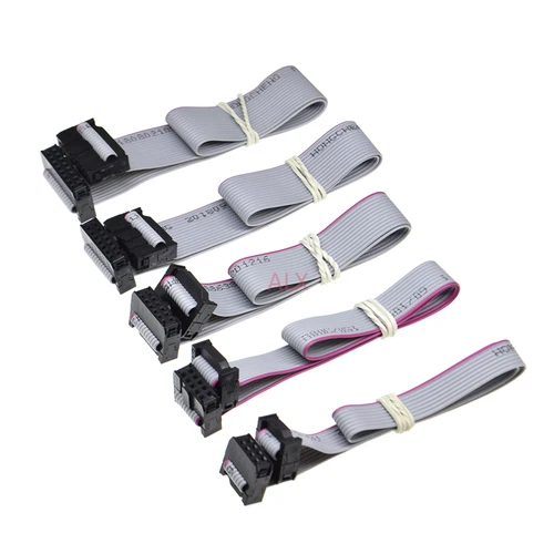 Imagen 2 del producto 2 uds 2,54mm paso Fc-6/8/10/14/16/20/40/50 Pin 30cm Jtag Isp Cable de descarga Cable de datos de cinta plana gris para cabezal de caja Dc3 Idc