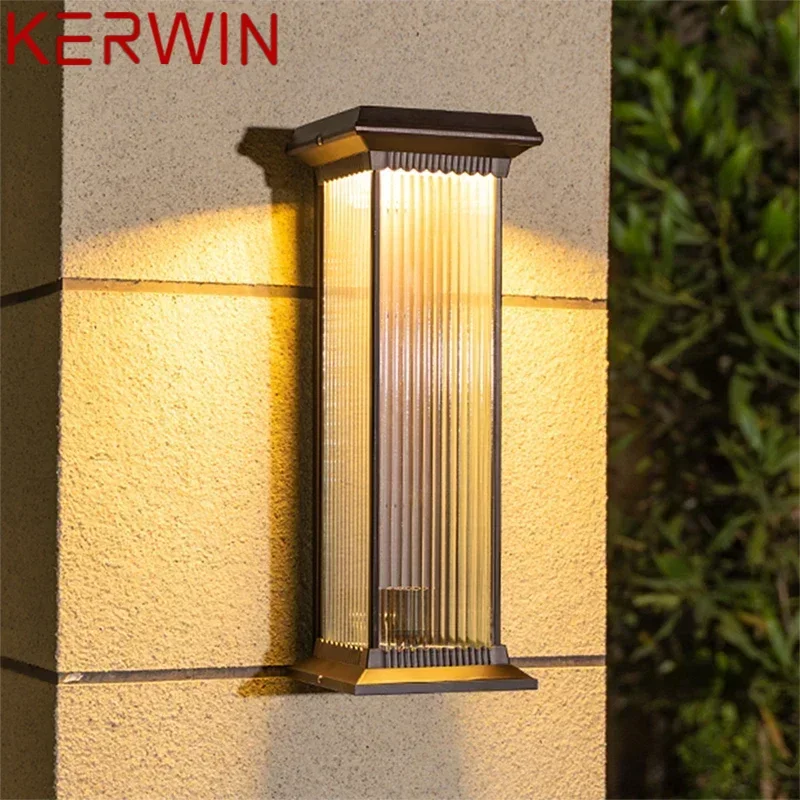 KERWIN Contemporary Solar Outdoor Wall Lamps Simplicity Waterproof Creative Balcony Hallway Courtyard Villa Gate Hotel