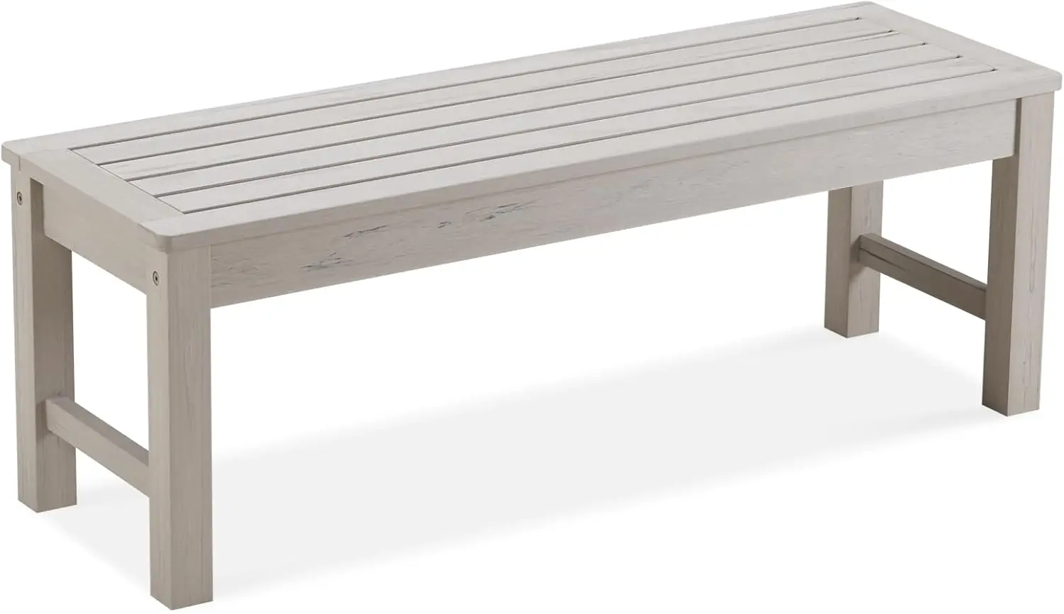 Psilvam Outdoor Bench, Two Person Poly Lumber Porch Bench, Weatherproof Garden Bench That Never Rot and Fade, All-Weather Patio