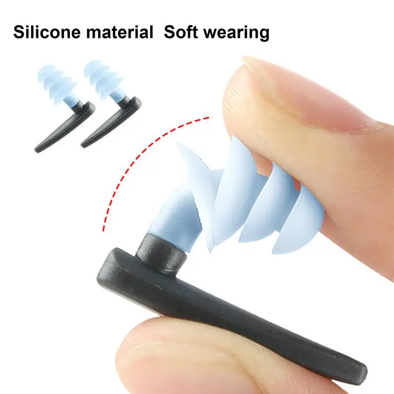 水泳用の再利用可能なシリコン耳栓,防水,ソフト,ノイズキャンセル,睡眠用