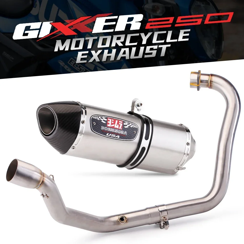 Full System Motorcycle GP Exhaust Escape For SUZUKI GIXXER 250 GIXXER250 SF250 Modify Front Link Pipe Carbon Muffller DB Killer