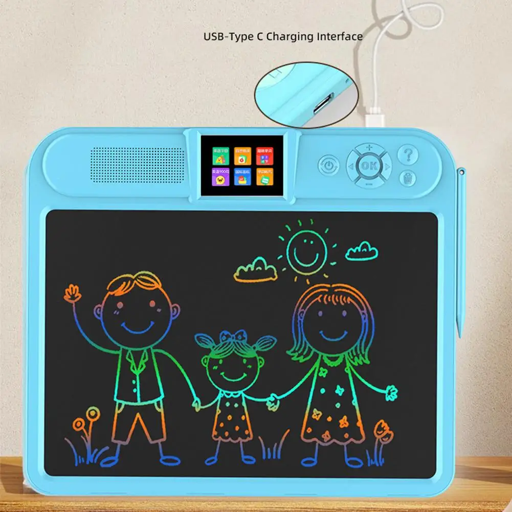 2 w 1 Mówiące Karty Edukacyjne i Tablet LCD do Pisania, Zabawka Edukacyjna do Nauki Angielskiego z Dźwiękiem, Prezent dla Dzieci, Tablica do Rysowania