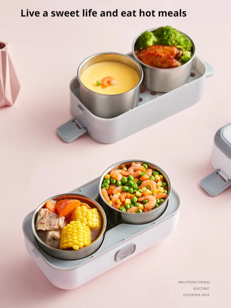 Electric Thermal Rice Cooker Plugin Portable Insulated Lunch Box Heated Steamer Insulated Bento Box