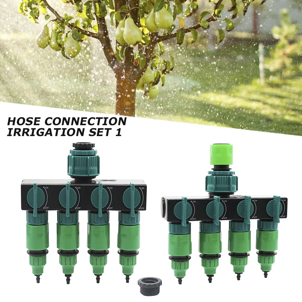 

Garden Drip Irrigation 4-way Tap Hose Splitter Garden Drip 4/7 or 8/11 Hose Fittings Pipe Connector Irrigation Set