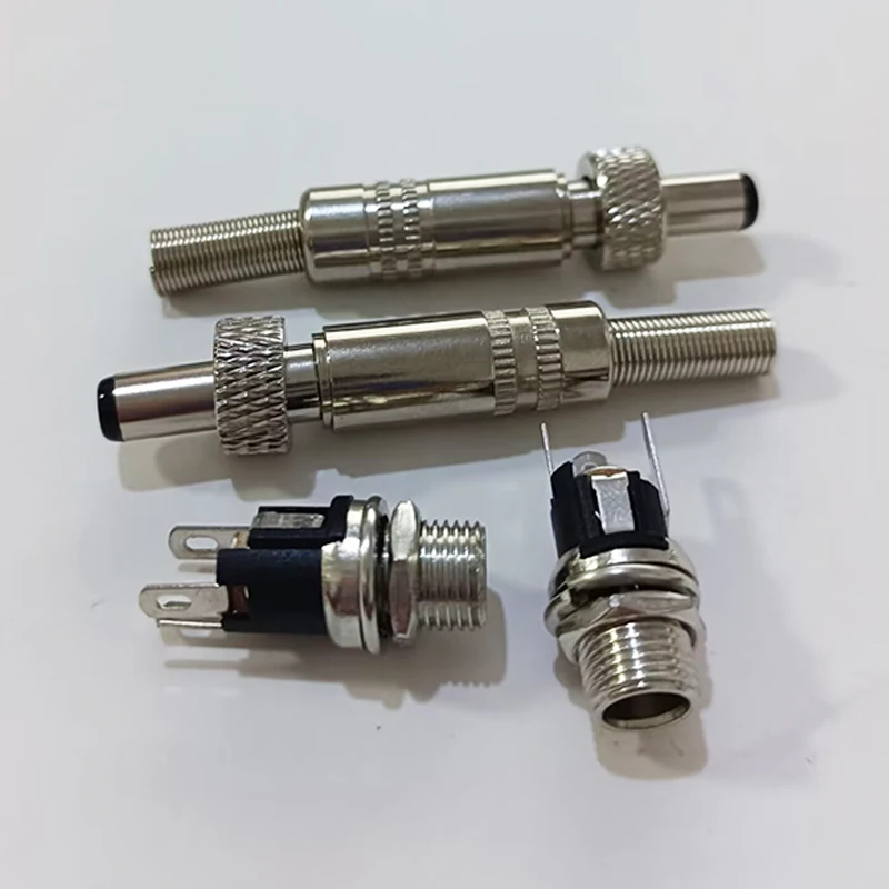 1/2/5PCS 5.5x2.5mm 5.5x2.1mm DC Power Jack Male Plug Female Socket Metal Connector Adapter