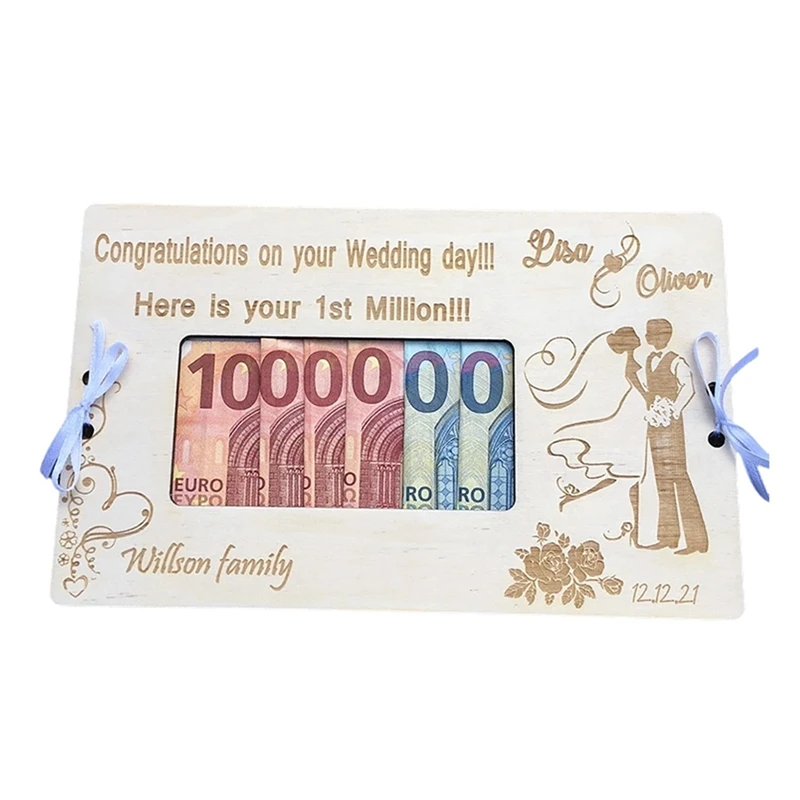 1 Pieces Personalised Wedding Gift Box Wooden Money Gift Box Idea Wooden Gift Card