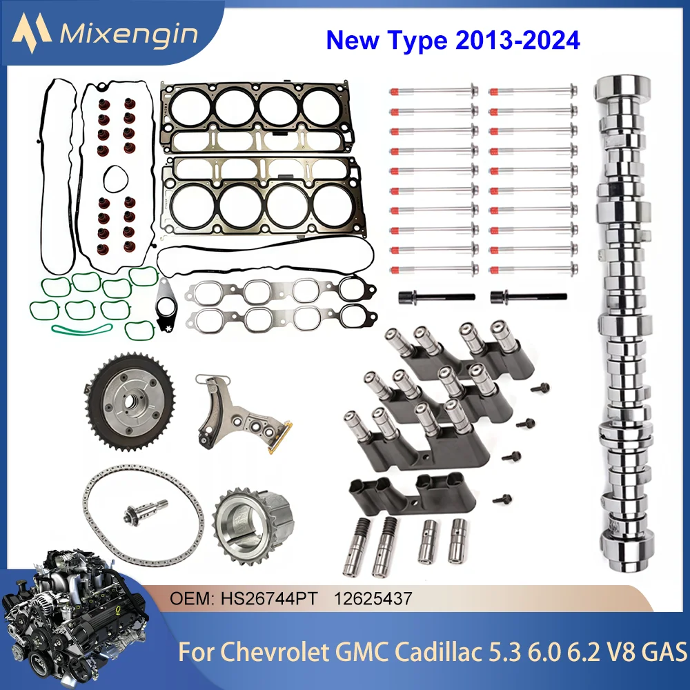 Kit de juntas elevadoras de válvula de árbol de levas y cadena de distribución del motor con AFM para Chevrolet GMC Cadillac 5,3 6,0 6,2 L V8 GAS L83 L86 L8B 13-24