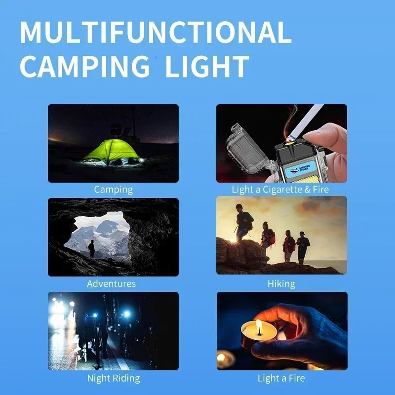 2025 Smiling Shark Mini Rechargeable Work Light, Arc Electric Lighter,COB Floodlight Light, Perfect for Outdoor Camping