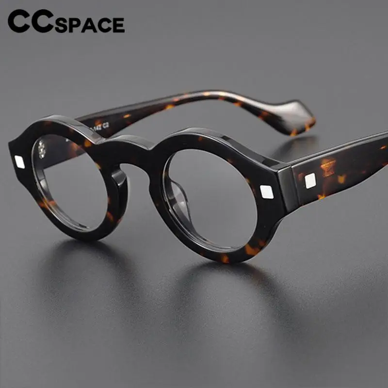 

57395 Top Quality Acetate Glasses Frames Thicken Round Rivet Spectacles Frames Vintage Optical Prescription Eyeglass