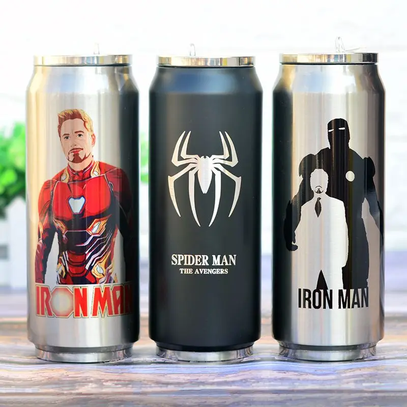 Marvel Hero Iron Man Captain America Spider-Man Deadpool Avengers Anime Cartoon Male and Female Student Insulation Cup Wholesale