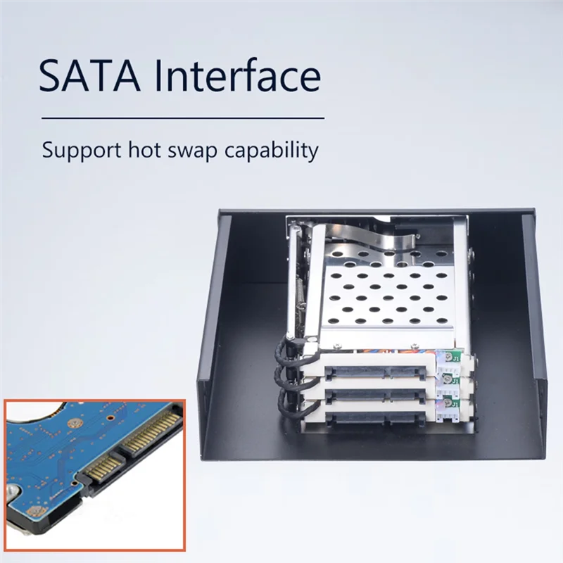 A41Z-Aluminium Case 3Bay SATA Adapter 2.5 Inch Hot Swap SSD Hard Drive Bracket For 5.25 Optibay