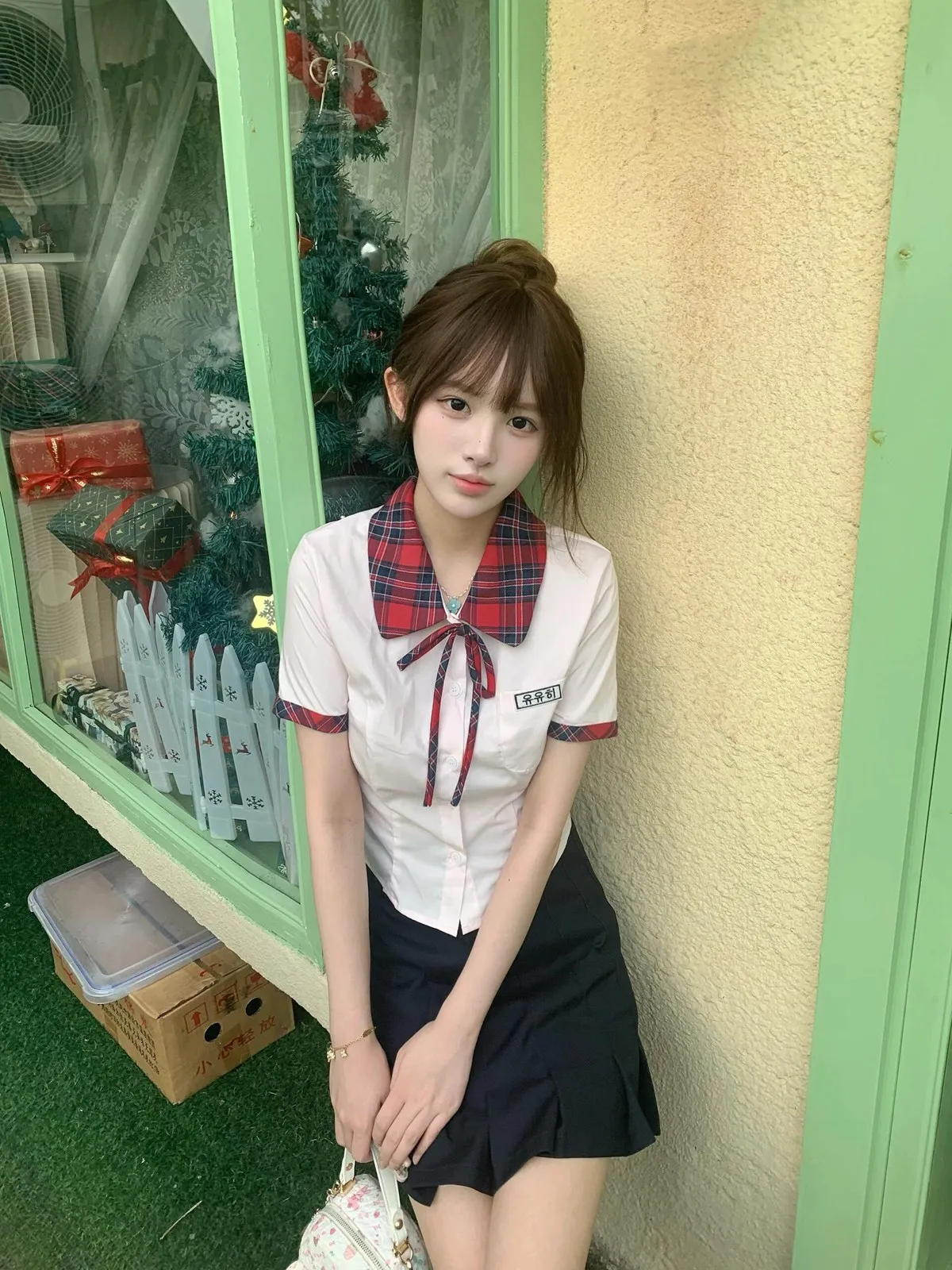 

Korean Style Uniform School Fashion JK Uniform Set Women Summer Waist Cinch Shirt Pleated Short Skirt Korean Drama Main Femal...