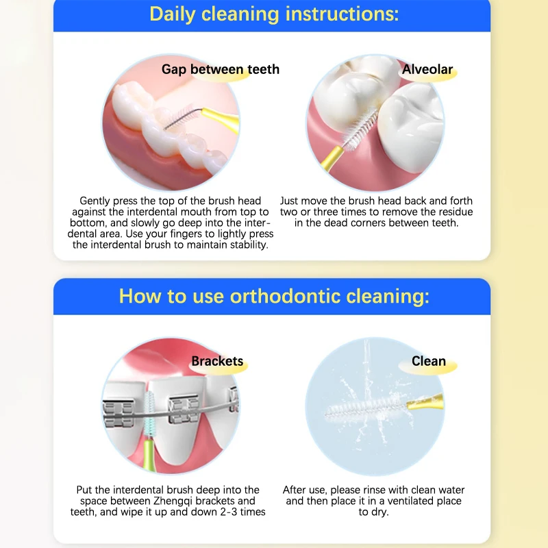Cepillo de limpieza Interdental de varios tamaños, palo de dientes portátil, herramienta de cuidado de la salud bucal, Limpieza de dientes, residuos de alimentos, 0,4-1,5mm