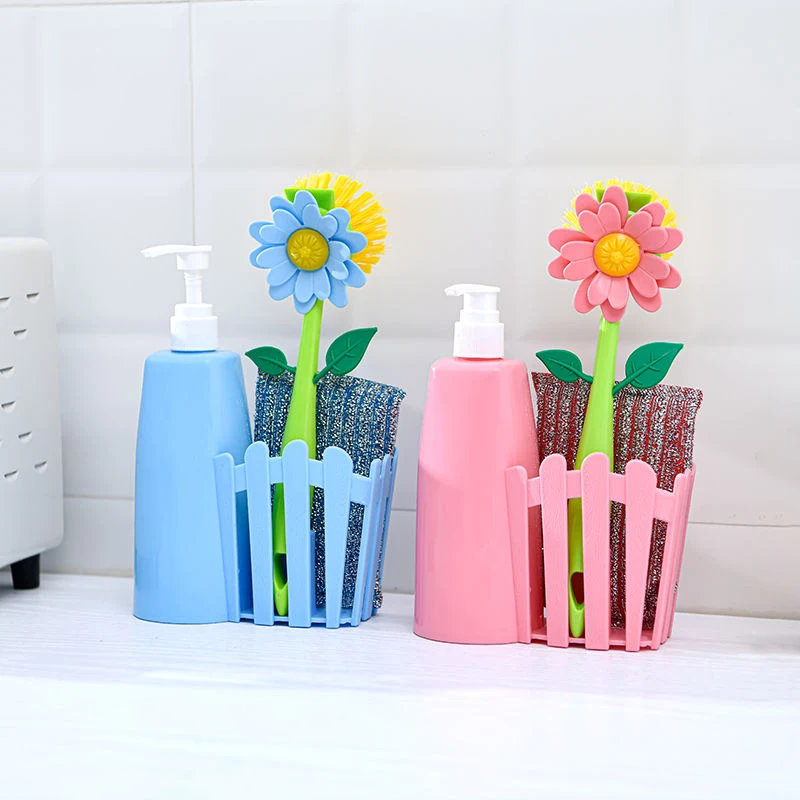 Obelix Kitchen Cleaning Brush Vase Sunflower Shaped Long Handle Cleaing Brush Non Stick Pan Sink Dishwashing Brush Kitchen Tools