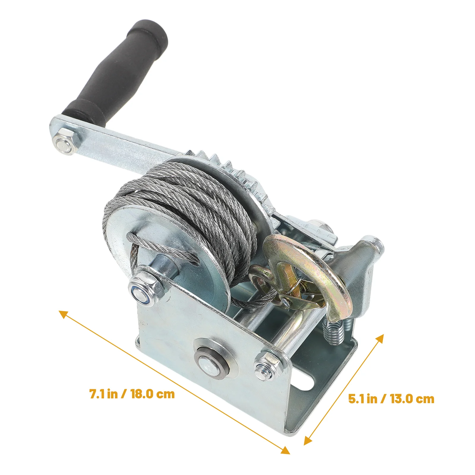 Cabrestante de alta resistencia Cabrestante de remolque manual Mini cabrestante de remolque 500 libras (con cable de acero de 7 m) cabrestante